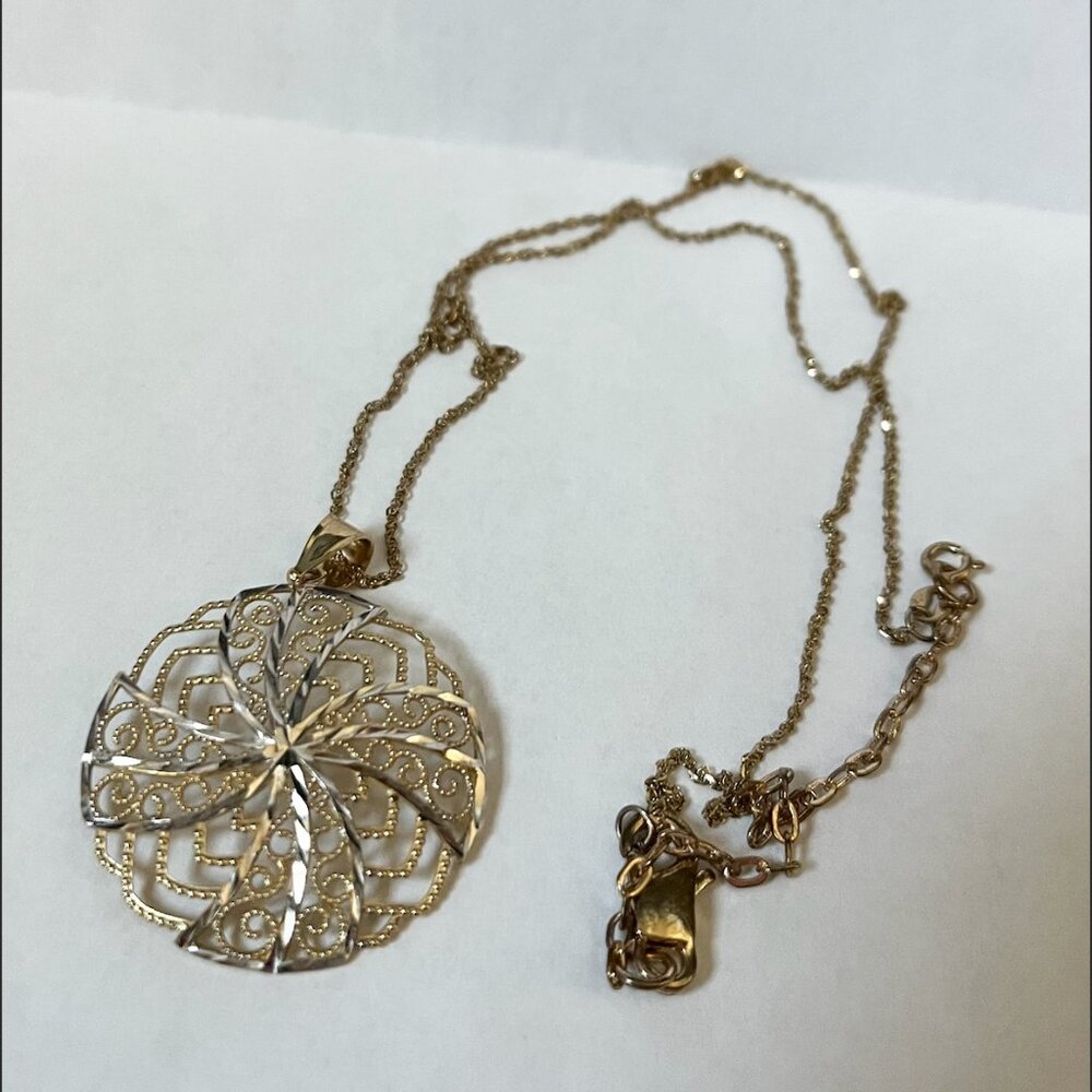 Gold & Silver Floral Center Necklace